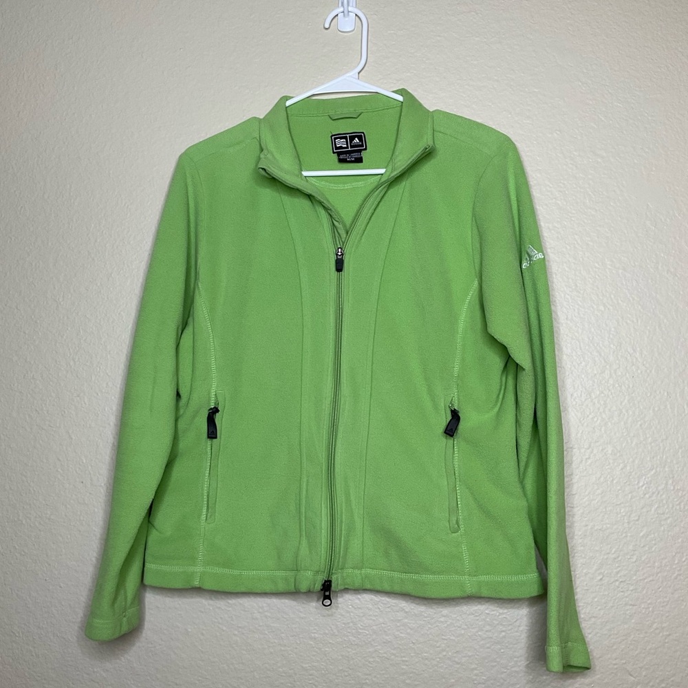 Women’s 2006 Adidas Light Green Fleece Zip-Up Jacket Size M